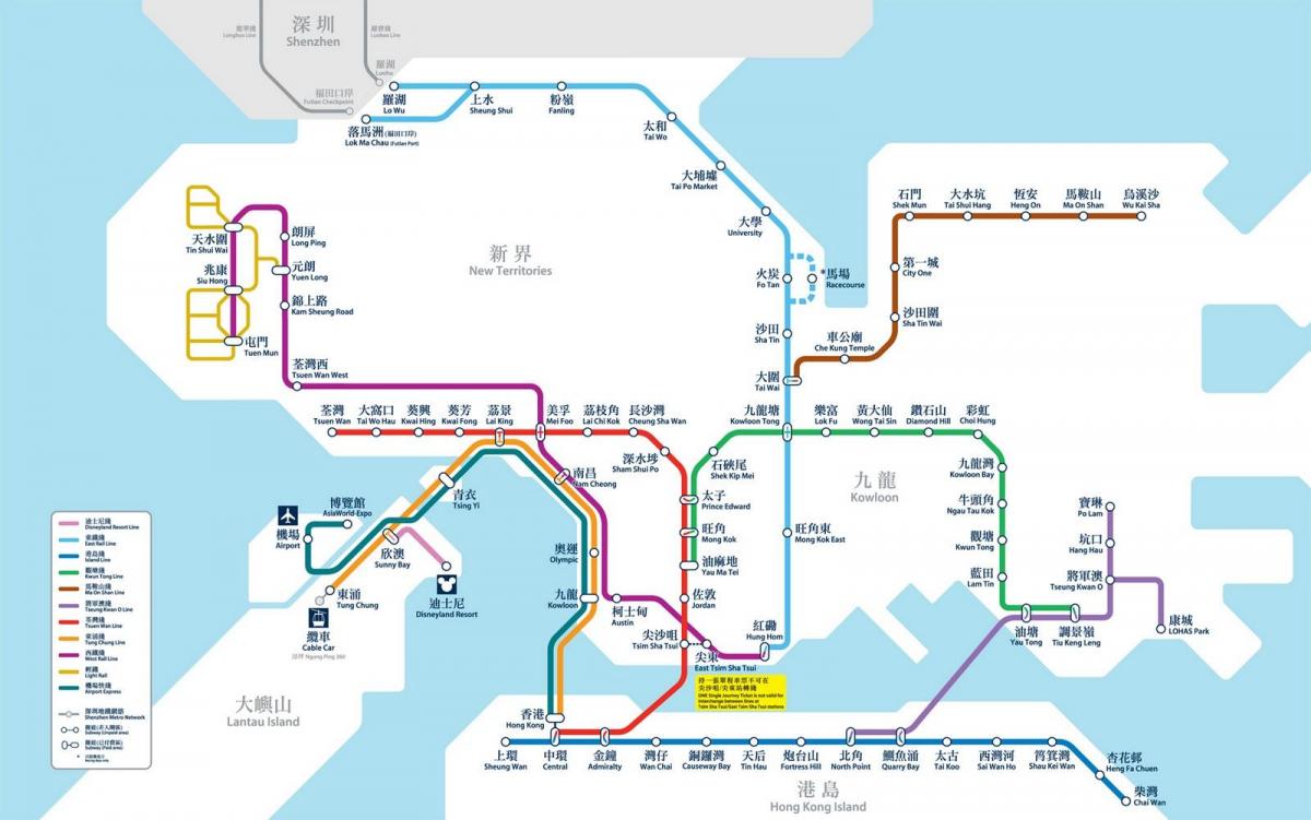 HK მატარებელი რუკა