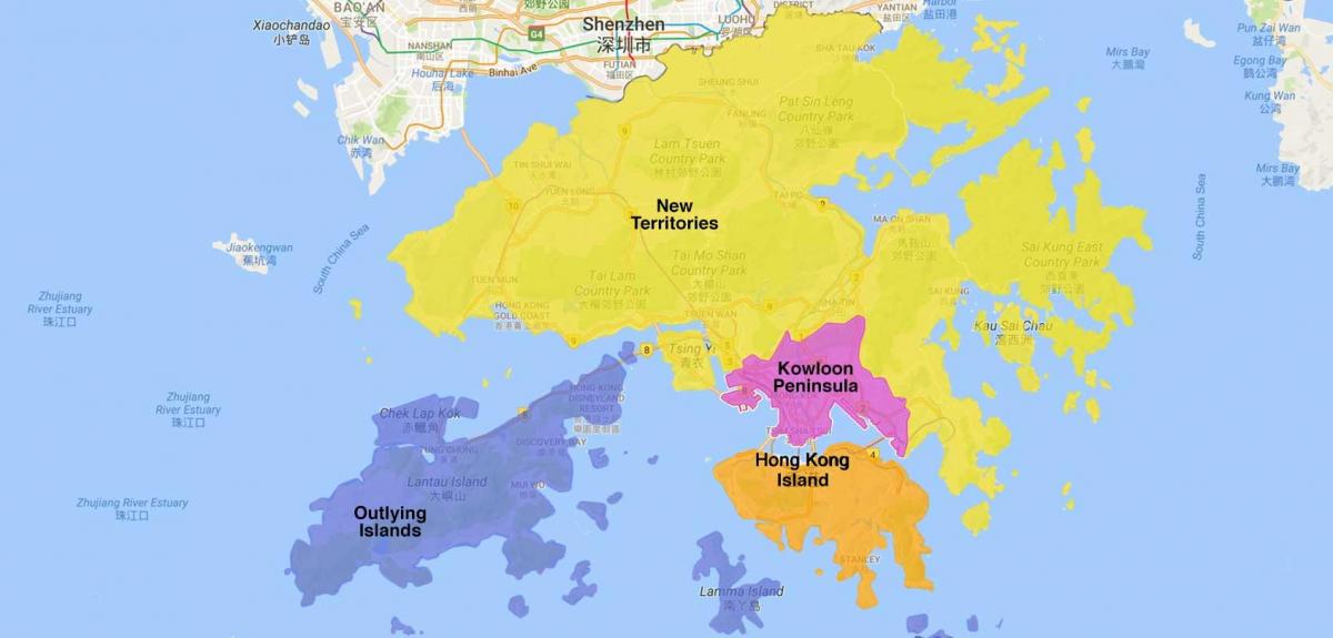 რუკა Hong Kong ფართი