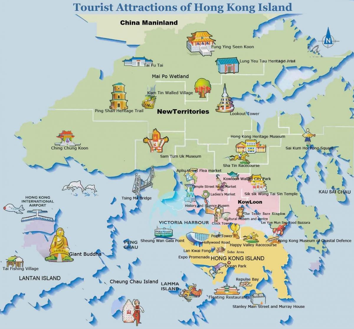 Hong Kong რუკა ტურისტული
