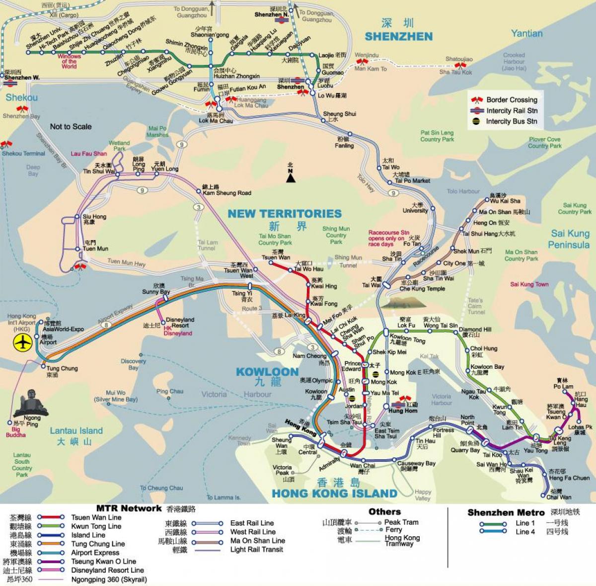 MTR რუკა Hong Kong