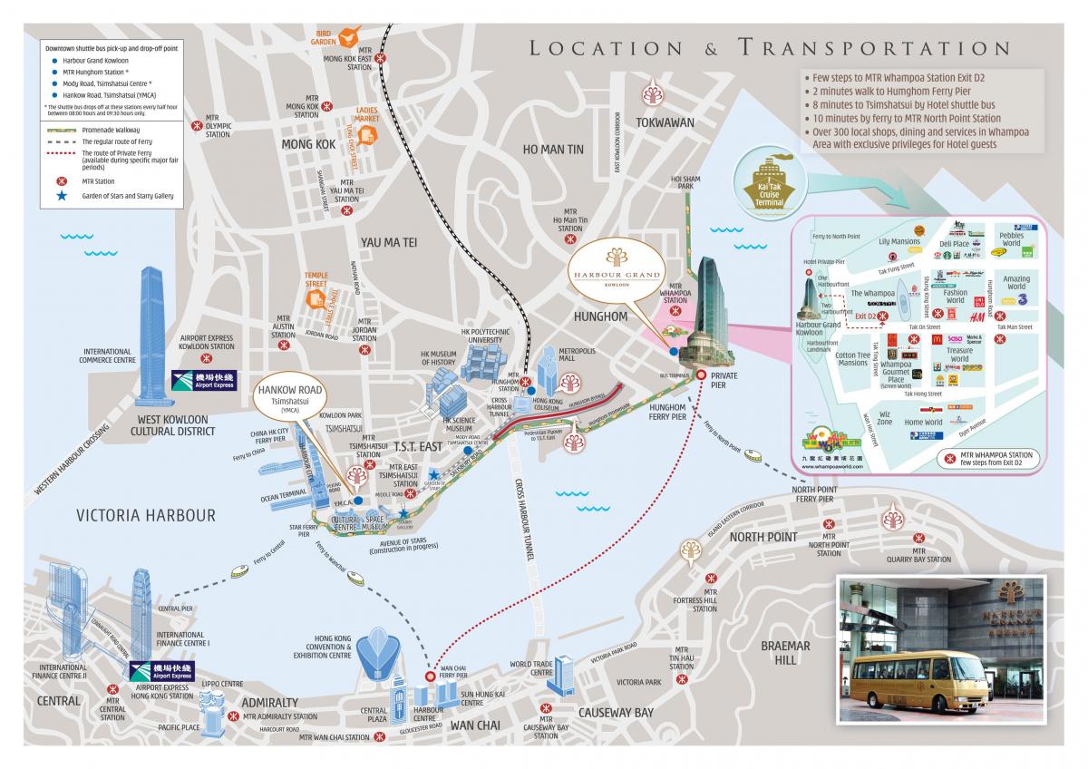 MTR კარიერის Bay სადგური რუკა