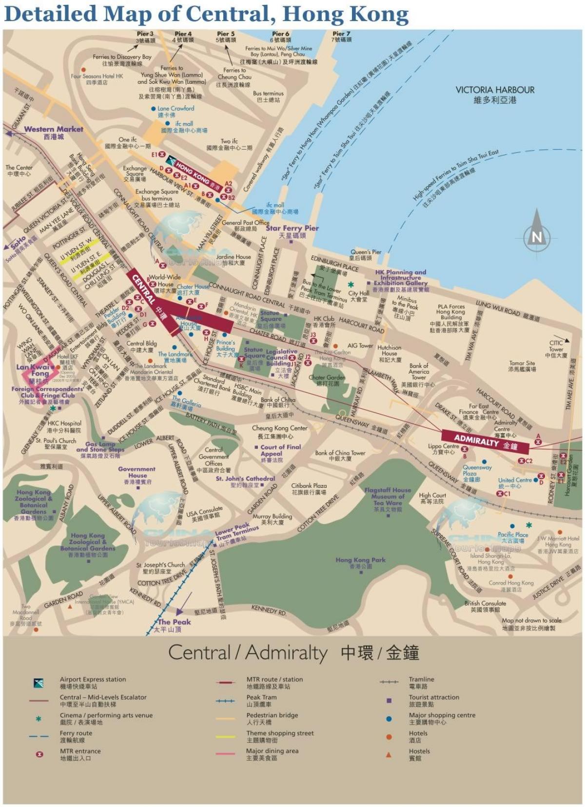 Hong Kong ცენტრალური რუკა