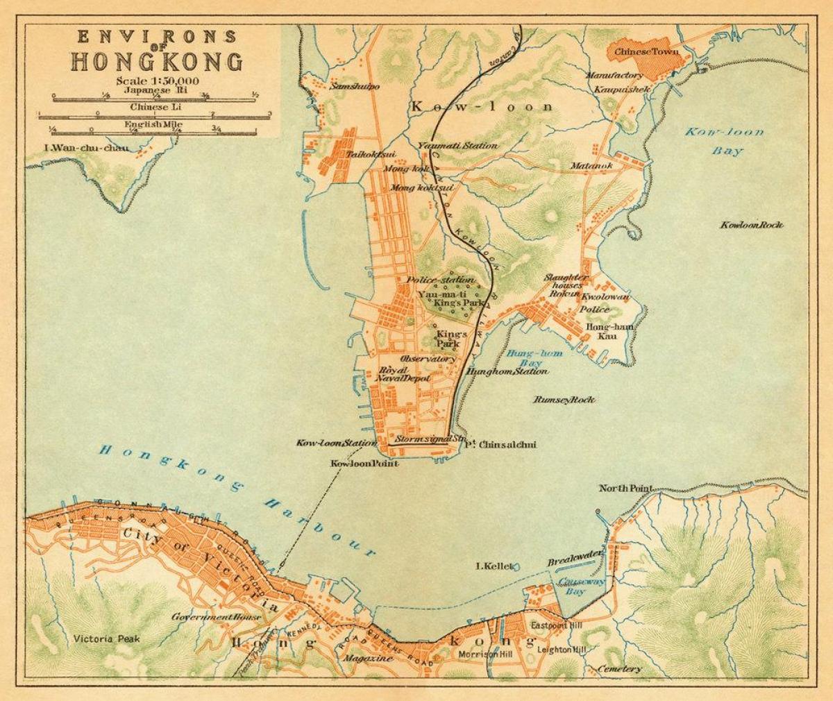 ძველი რუკა Hong Kong