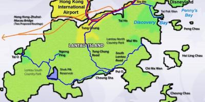 Lantau კუნძულზე, ჰონკონგი რუკა