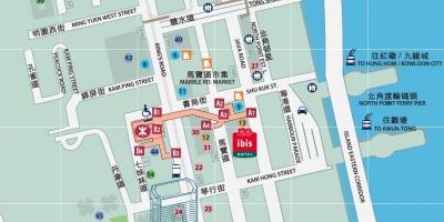 ჩრდილოეთ წერტილი MTR სადგური გასასვლელი რუკა