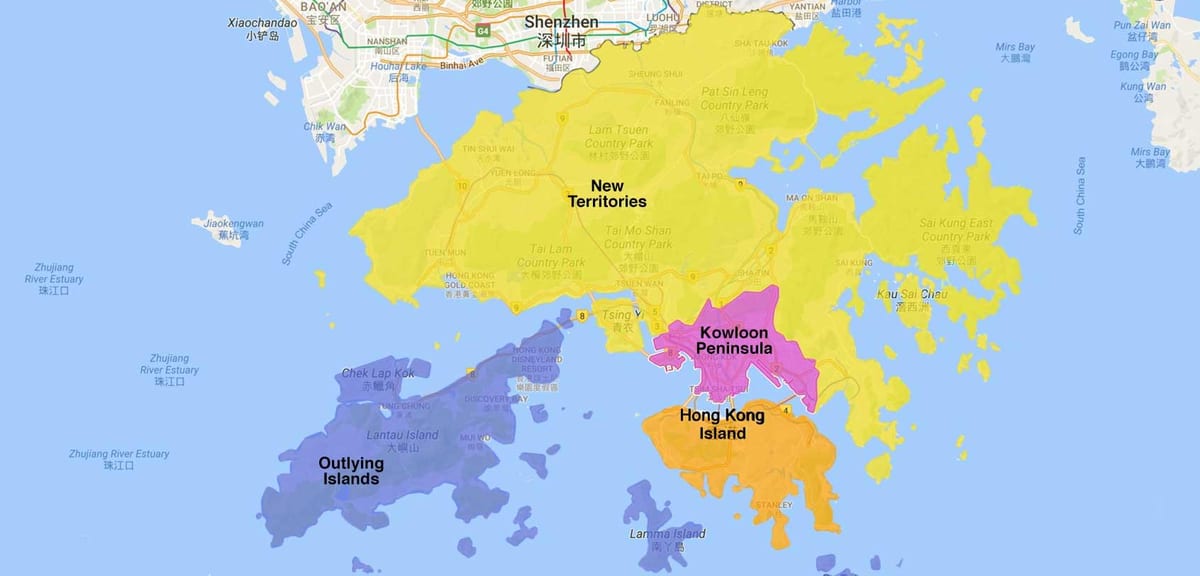 რუკა Hong Kong ფართი