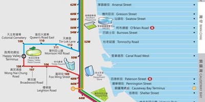 Hong Kong ding ding ტრამვაის რუკა
