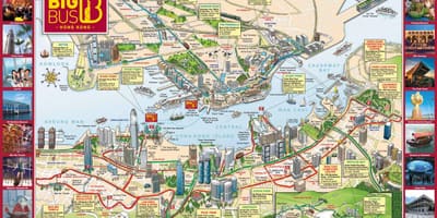 Hop წლის hop off ავტობუსი Hong Kong რუკა
