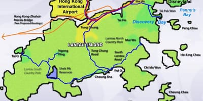 Lantau კუნძულზე, ჰონკონგი რუკა