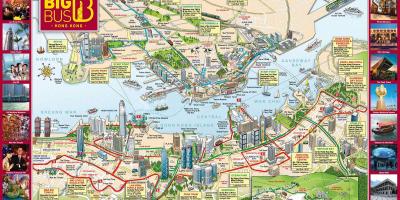 Hong Kong დიდი ავტობუსი ტური რუკა